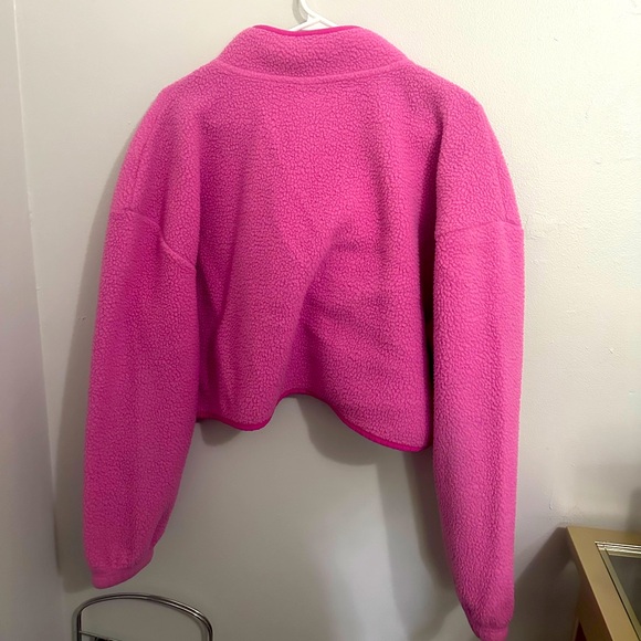 Cropped Sherpa Quarter Button Up Jacket - Picture 2 of 3